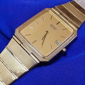 Seiko Vintage Classic Gold Tone Very Slim Tank Men's Watch